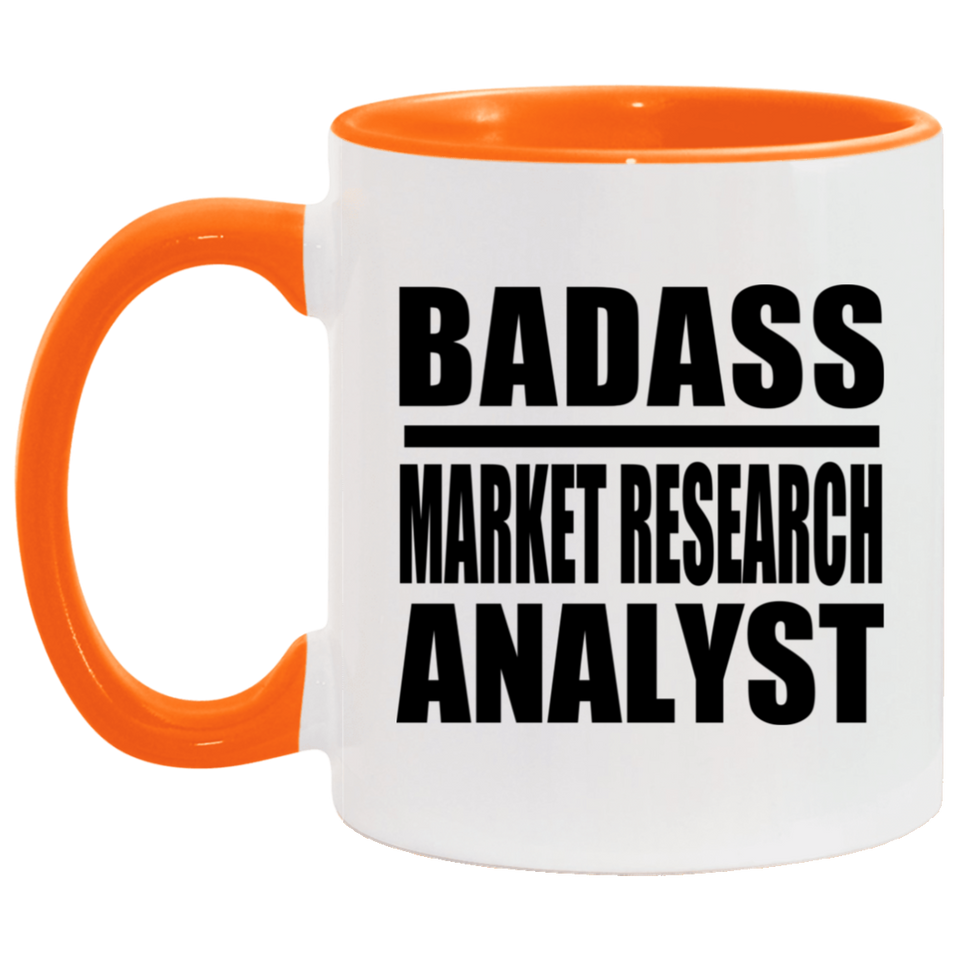 Badass Market Research Analyst - 11oz Accent Mug Orange