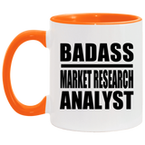 Badass Market Research Analyst - 11oz Accent Mug Orange