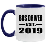 Bus Driver Established EST. 2019 - 11oz Accent Mug Purple
