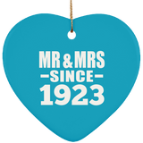 101st Anniversary Mr & Mrs Since 1923 - Heart Ornament