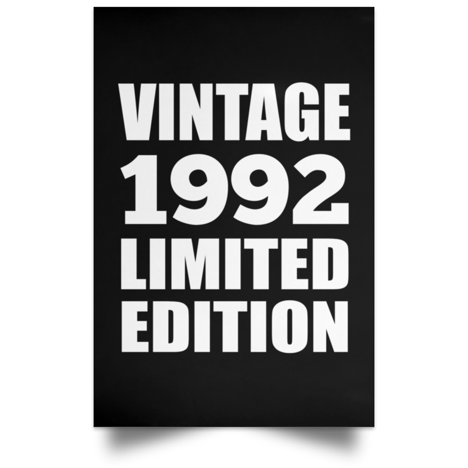 32nd Birthday Vintage 1992 Limited Edition - Poster Portrait