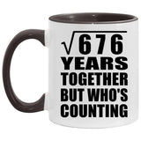 26th Anniversary Square Root of 676 Years Who's Counting - 11oz Accent Mug Black