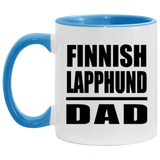 Finnish Lapphund Dad - 11oz Accent Mug Blue