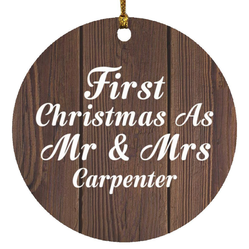 First Christmas As Mr & Mrs Carpenter - Circle Ornament D
