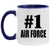Number One #1 Air Force - 11oz Accent Mug Purple