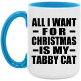 All I Want For Christmas Is My Tabby Cat - 15oz Accent Mug Blue