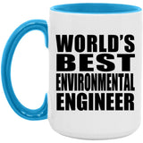 World's Best Environmental Engineer - 15oz Accent Mug Blue