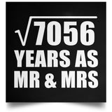 84th Anniversary Square Root of 7056 Years As Mr & Mrs - Poster Square