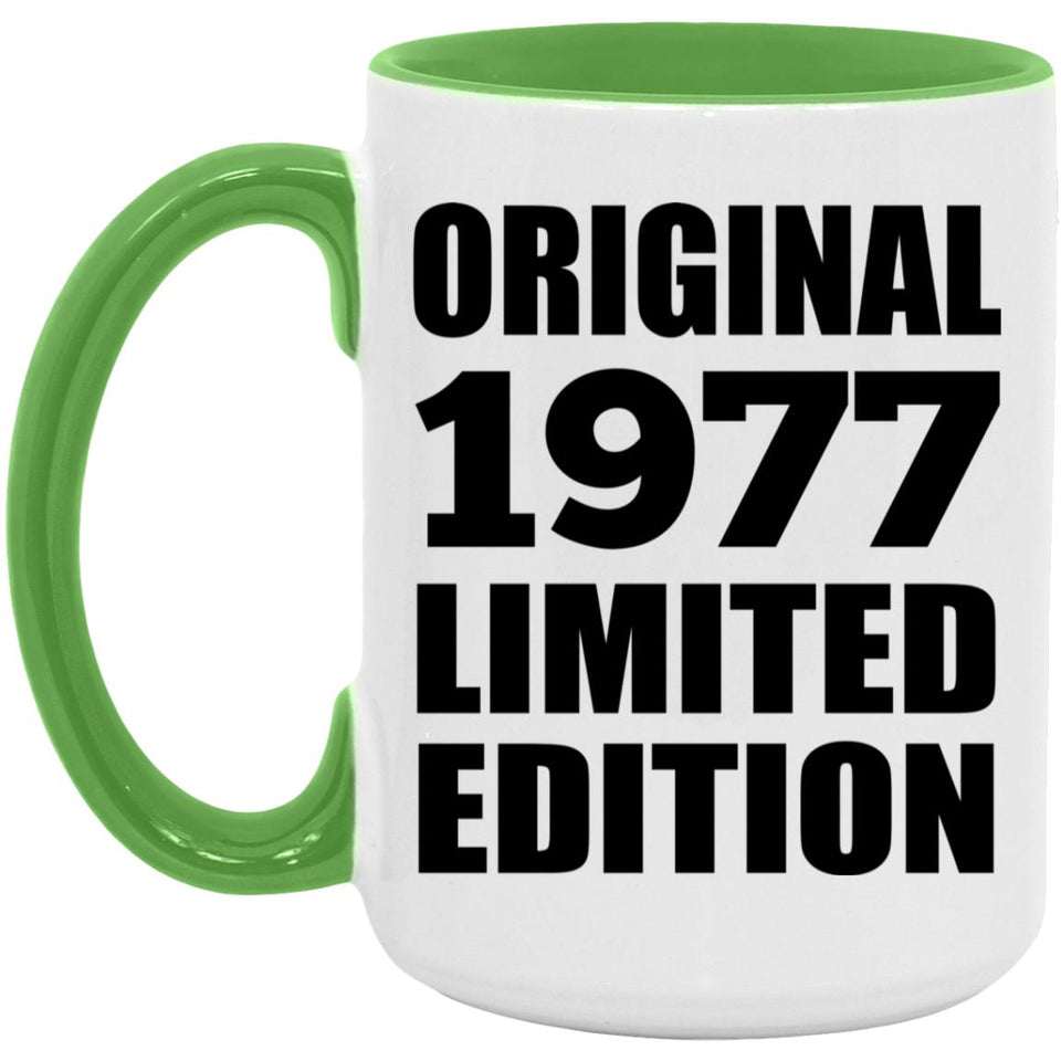 47th Birthday Original 1977 Limited Edition - 15oz Accent Mug Green