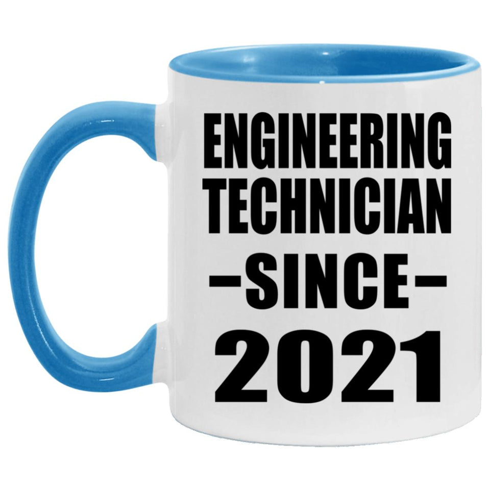 Engineering Technician Since 2021 - 11oz Accent Mug Blue
