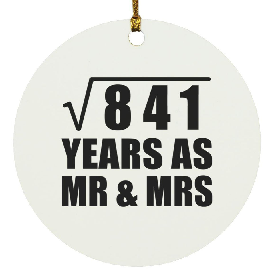 29th Anniversary Square Root of 841 Years As Mr & Mrs - Circle Ornament