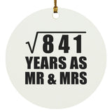29th Anniversary Square Root of 841 Years As Mr & Mrs - Circle Ornament