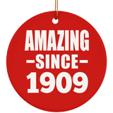 115th Birthday Amazing Since 1909 - Circle Ornament