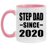 Step Dad Since 2020 - 11oz Accent Mug Pink
