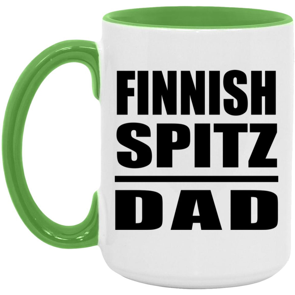 Finnish Spitz Dad - 15oz Accent Mug Green