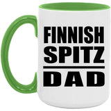 Finnish Spitz Dad - 15oz Accent Mug Green