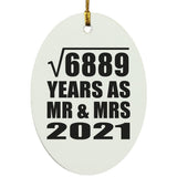 83rd Anniversary Square Root of 6889 Years As Mr & Mrs 2021 - Oval Ornament