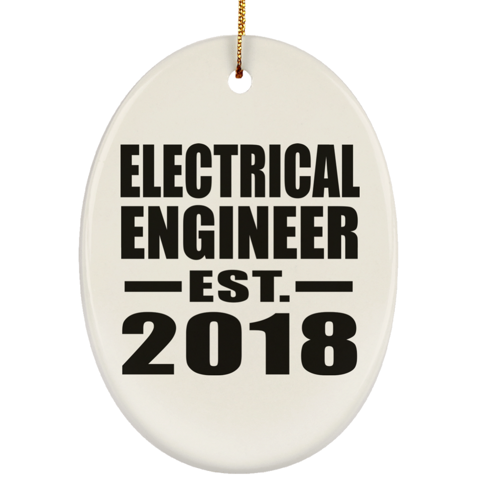 Electrical Engineer Established EST. 2018 - Oval Ornament