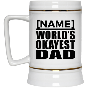 [CC] Personalized Gift, Name World's Okayest Dad - Beer Stein