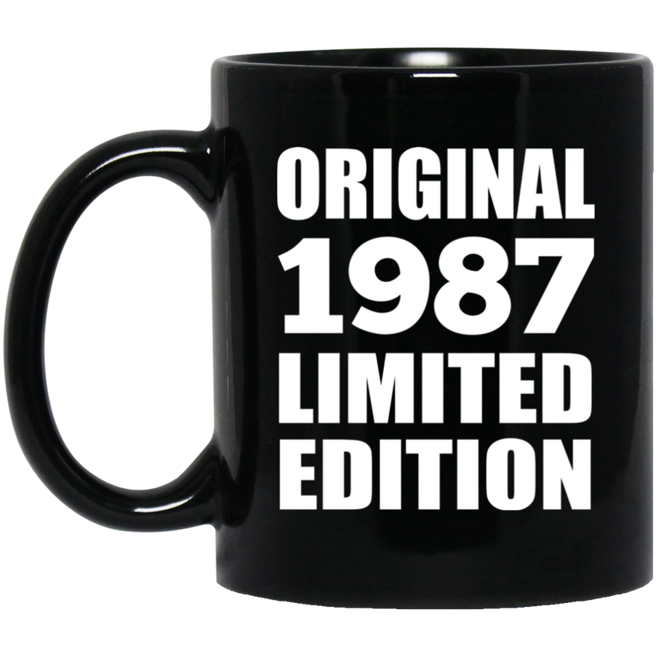 37th Birthday Original 1987 Limited Edition - 11oz Coffee Mug Black