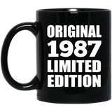37th Birthday Original 1987 Limited Edition - 11oz Coffee Mug Black