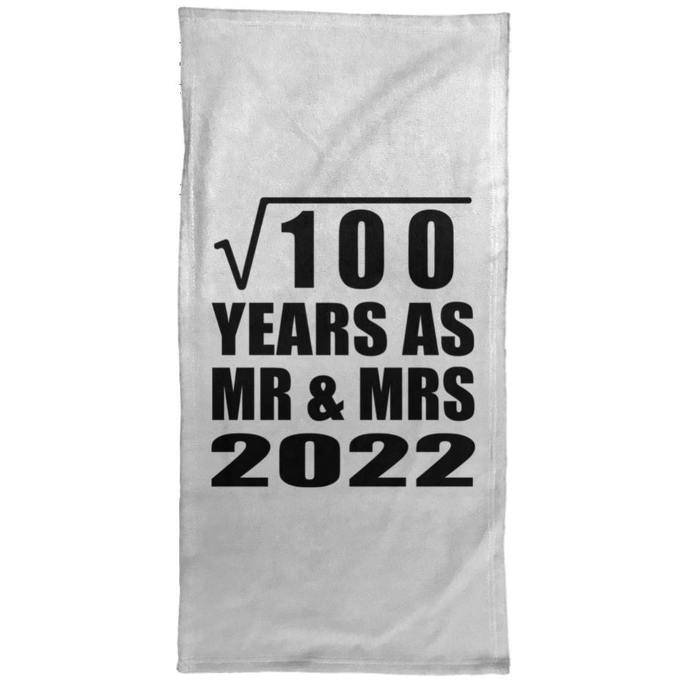 10th Anniversary Square Root of 100 Years As Mr & Mrs 2022 - Hand Towel