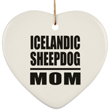 Icelandic Sheepdog Mom - Heart Ornament