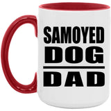 Samoyed Dog Dad - 15oz Accent Mug Red