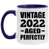2nd Birthday Vintage 2022 Aged Perfectly - 11oz Accent Mug Purple