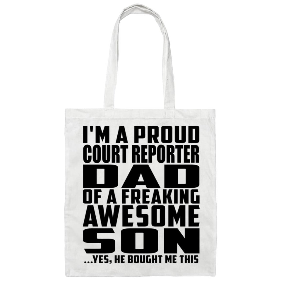 Proud Court Reporter Dad Of Awesome Son - Tote Bag White