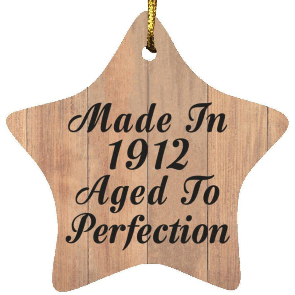 112th Birthday Made In 1912 Aged To Perfection - Star Ornament C