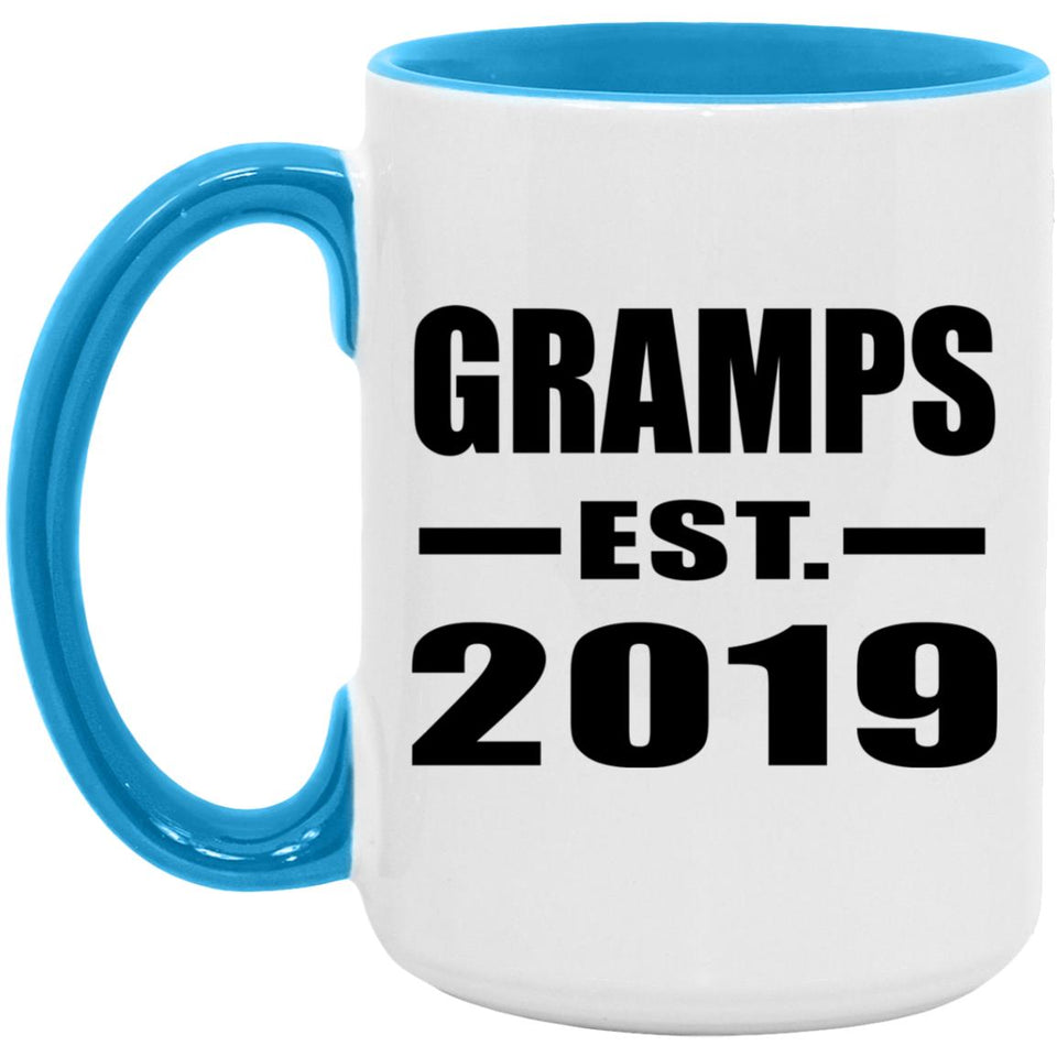 Gramps Established EST. 2019 - 15oz Accent Mug Blue