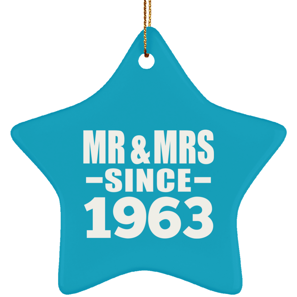 61st Anniversary Mr & Mrs Since 1963 - Star Ornament