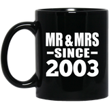 21st Anniversary Mr & Mrs Since 2003 - 11 Oz Coffee Mug Black