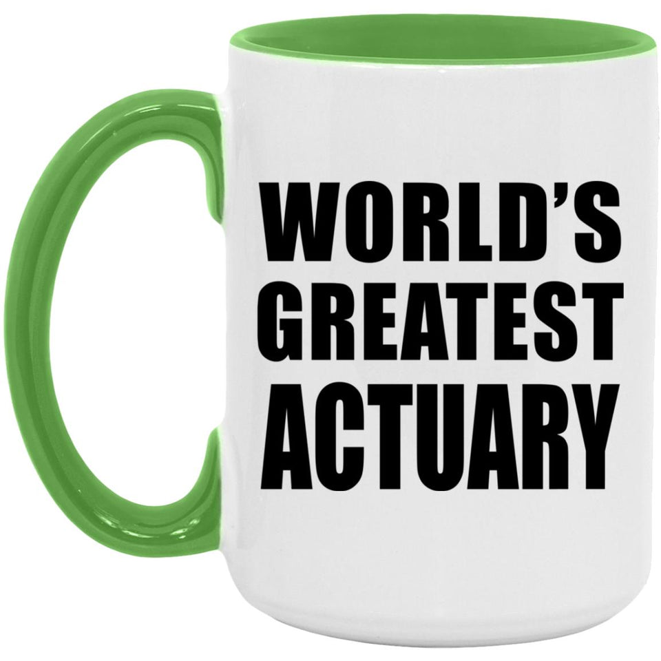 World's Greatest Actuary - 15oz Accent Mug Green