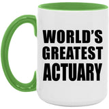 World's Greatest Actuary - 15oz Accent Mug Green
