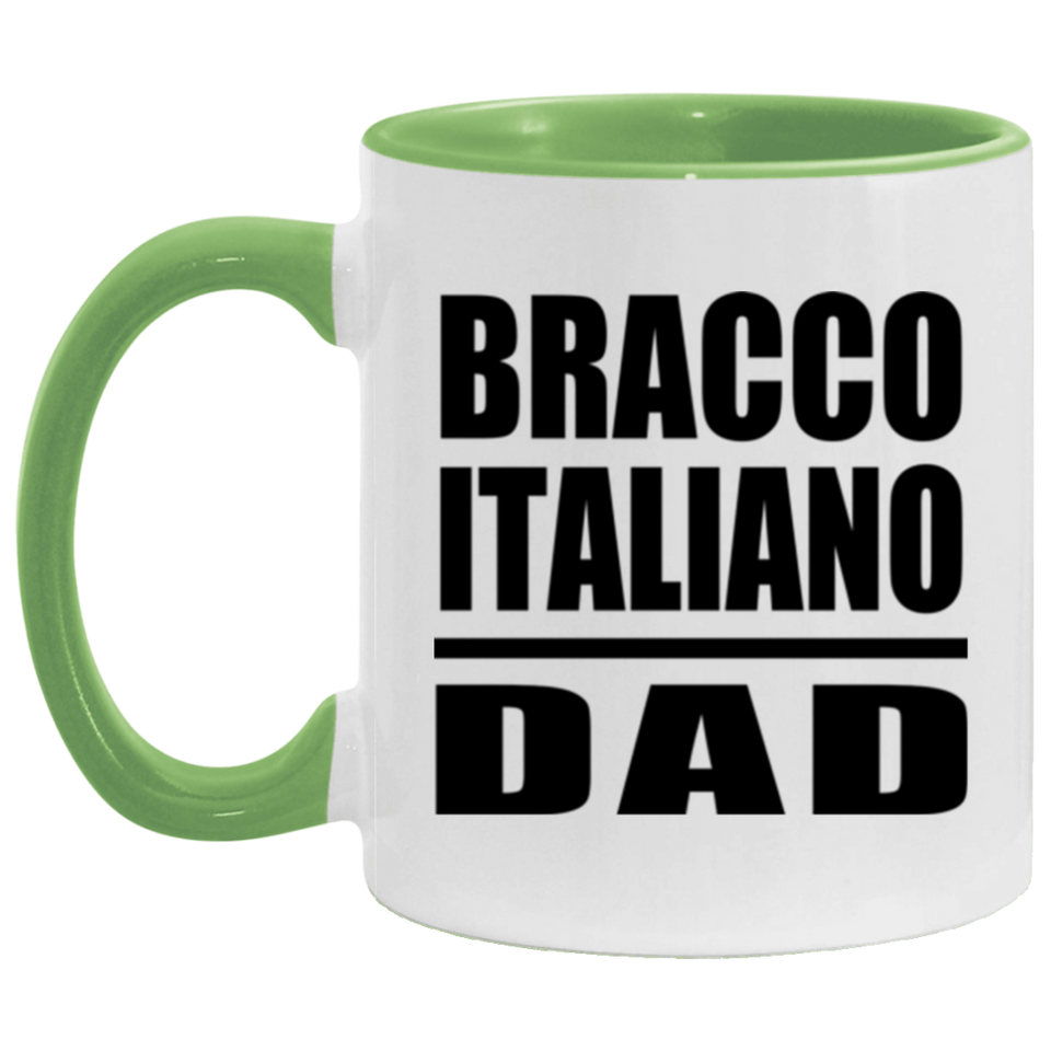 Bracco Italiano Dad - 11oz Accent Mug Green