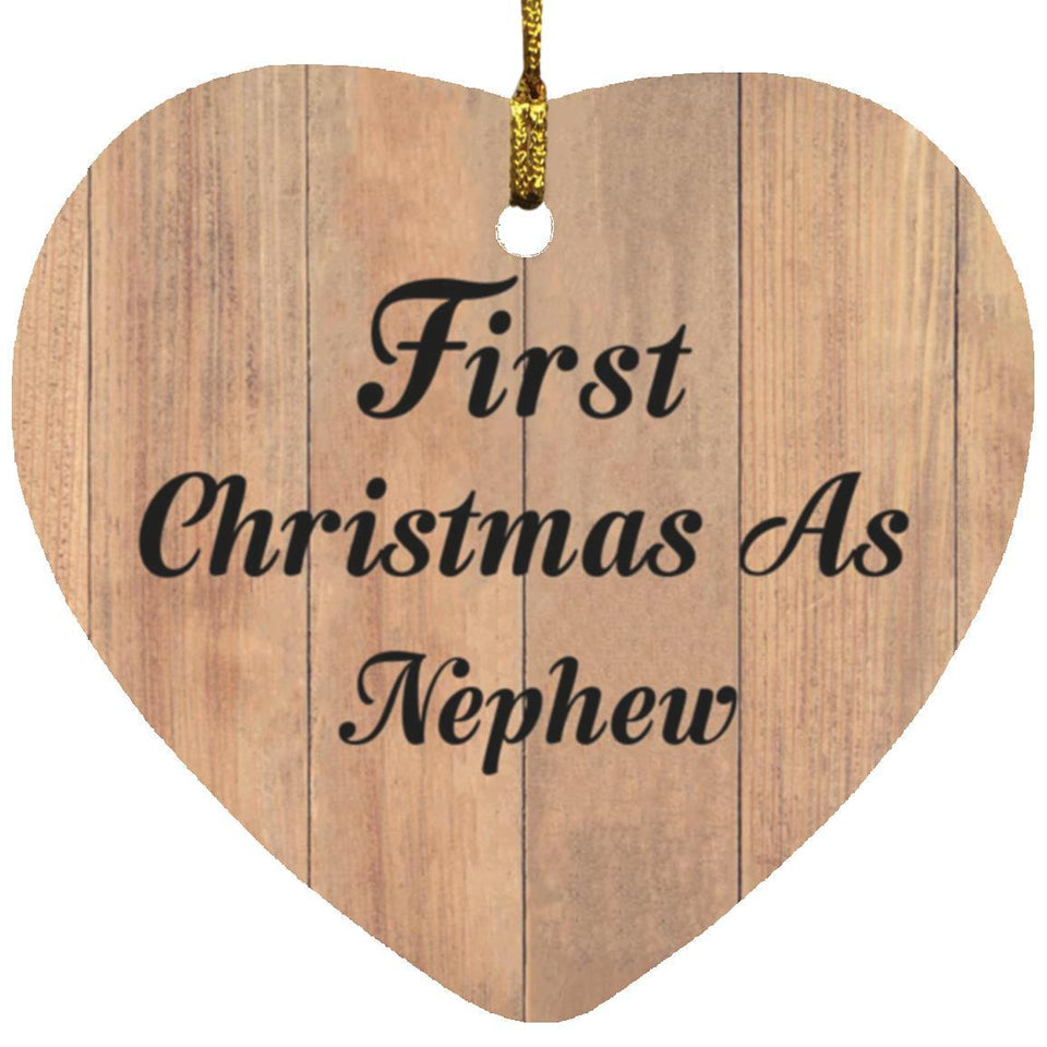 First Christmas As Nephew - Heart Ornament C
