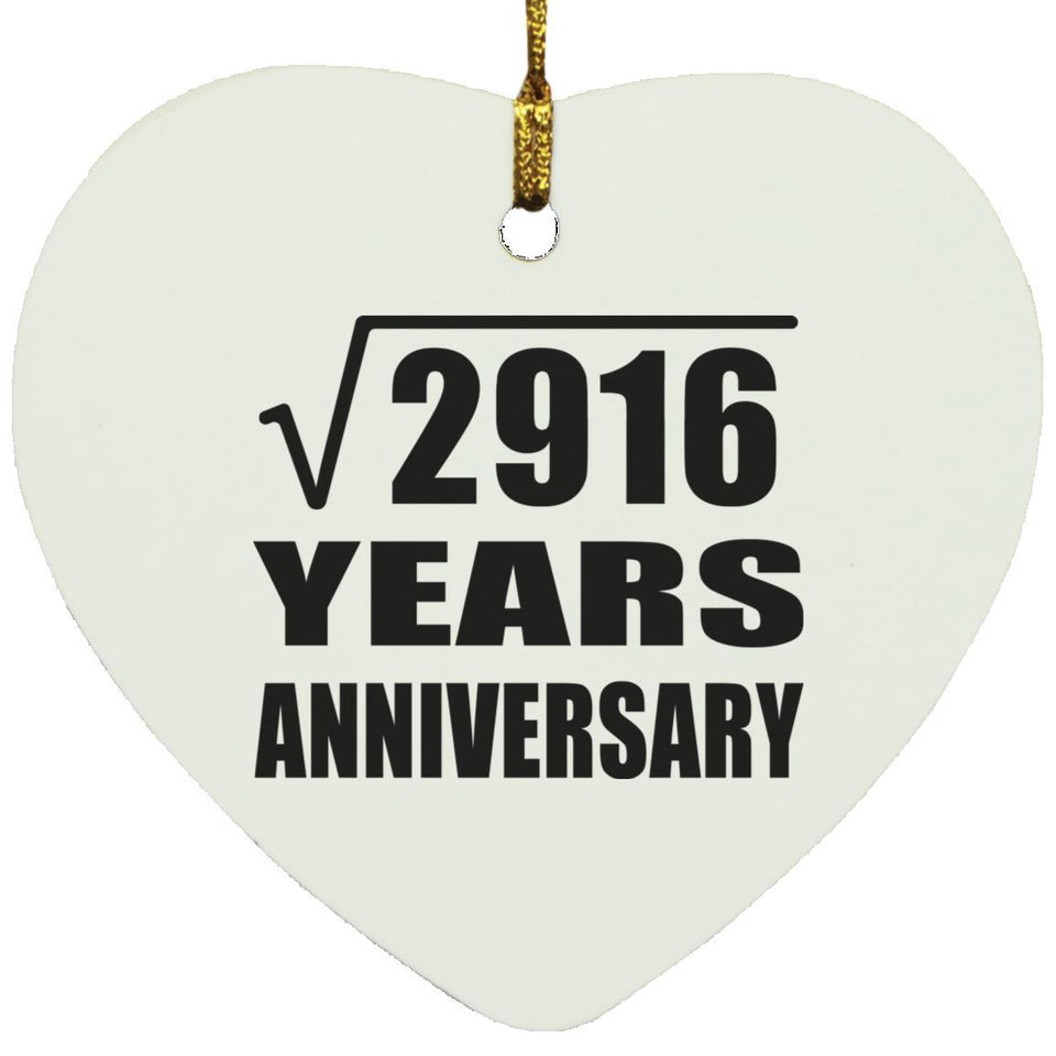 54th Anniversary Square Root of 2916 Years Anniversary - Heart Ornament