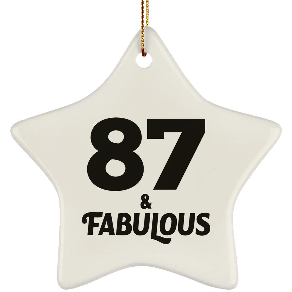 87th Birthday 87 & Fabulous - Star Ornament