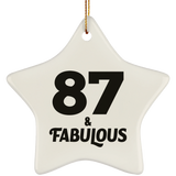 87th Birthday 87 & Fabulous - Star Ornament