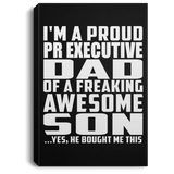 Proud Pr Executive Dad Of Awesome Son - Canvas Portrait