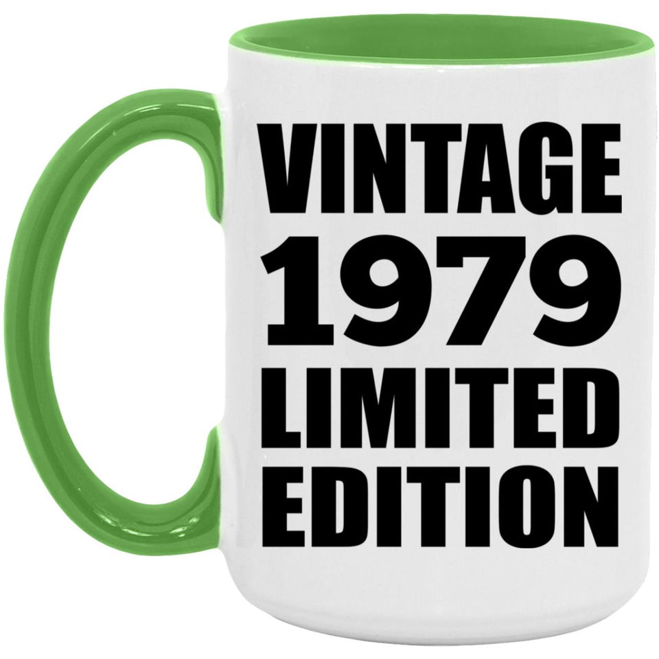 45th Birthday Vintage 1979 Limited Edition - 15oz Accent Mug Green