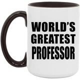 World's Greatest Professor - 15oz Accent Mug Black