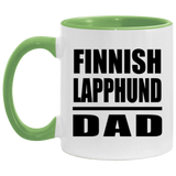 Finnish Lapphund Dad - 11oz Accent Mug Green