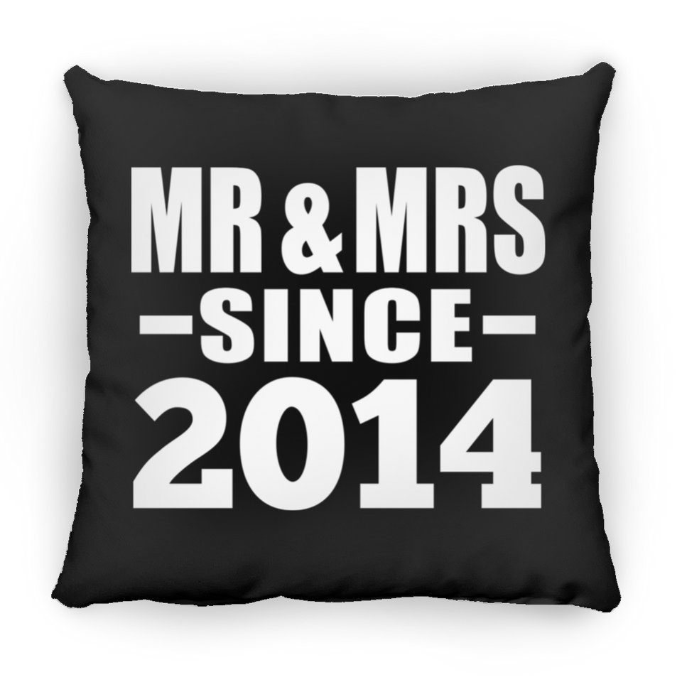10th Anniversary Mr & Mrs Since 2014 - Throw Pillow Black