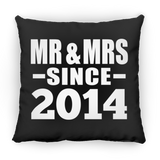 10th Anniversary Mr & Mrs Since 2014 - Throw Pillow Black
