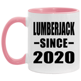 Lumberjack Since 2020 - 11oz Accent Mug Pink
