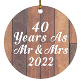 40th Anniversary 40 Years As Mr & Mrs 2022 - Circle Ornament E