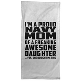 Proud Navy Mom Of Awesome Daughter - Hand Towel